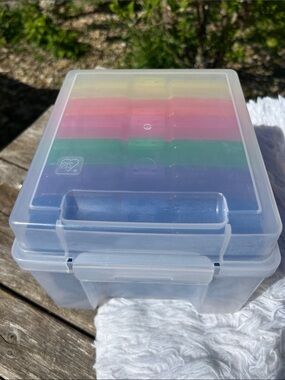 IRIS 4 x 6 Inch Photo Storage Box with 6 Colored Inner Cases (7 Pieces)